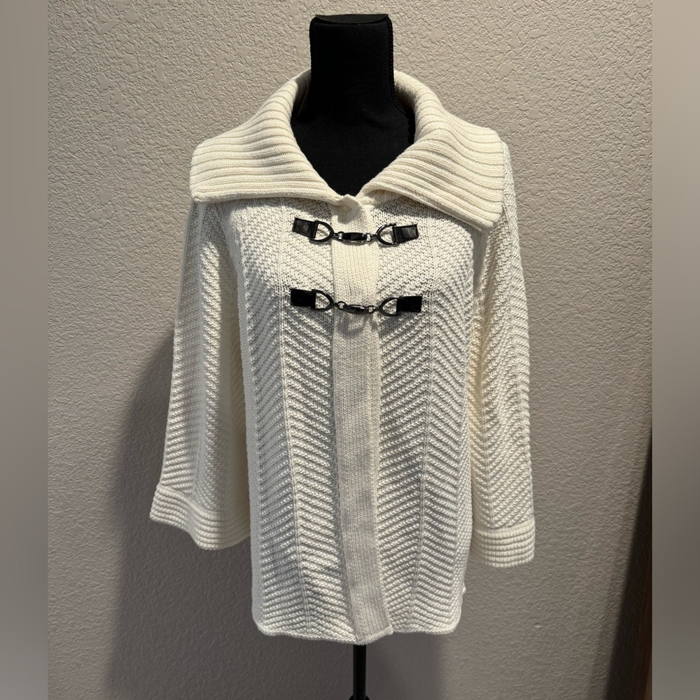 white sweater